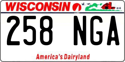 WI license plate 258NGA