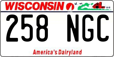 WI license plate 258NGC