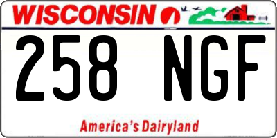 WI license plate 258NGF