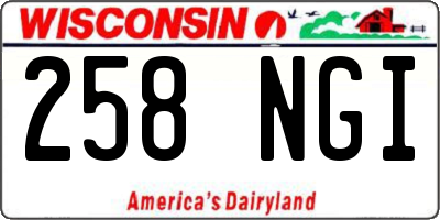 WI license plate 258NGI