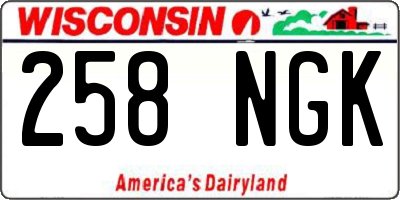 WI license plate 258NGK