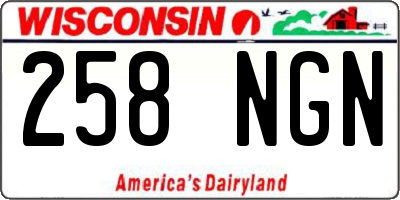 WI license plate 258NGN
