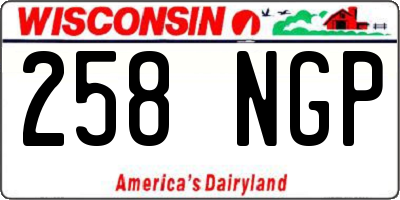 WI license plate 258NGP
