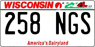 WI license plate 258NGS