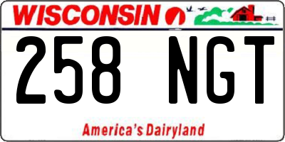 WI license plate 258NGT