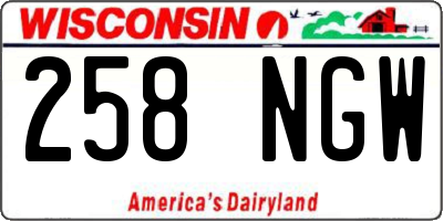 WI license plate 258NGW