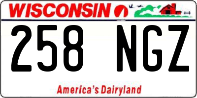 WI license plate 258NGZ