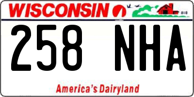 WI license plate 258NHA