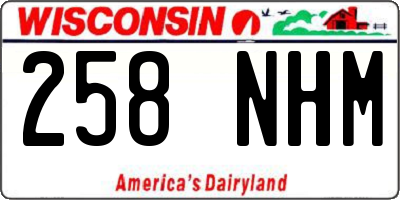 WI license plate 258NHM