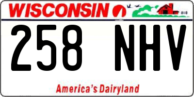 WI license plate 258NHV