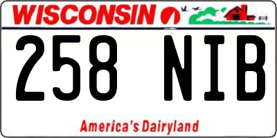 WI license plate 258NIB