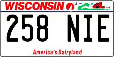 WI license plate 258NIE