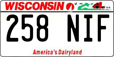 WI license plate 258NIF