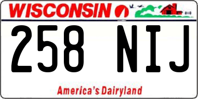 WI license plate 258NIJ