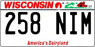 WI license plate 258NIM