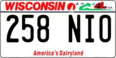 WI license plate 258NIO