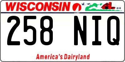 WI license plate 258NIQ