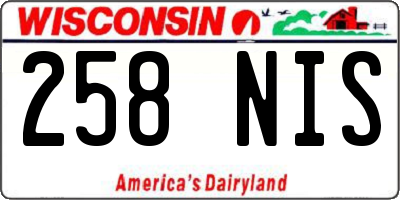 WI license plate 258NIS