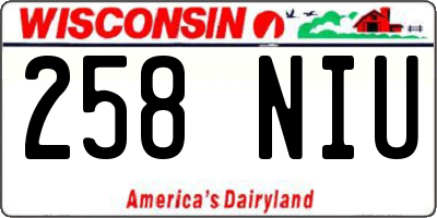 WI license plate 258NIU