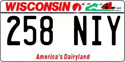 WI license plate 258NIY