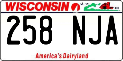 WI license plate 258NJA