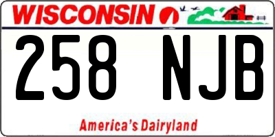 WI license plate 258NJB