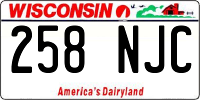 WI license plate 258NJC