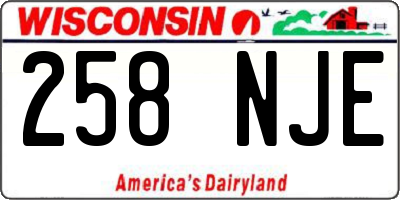 WI license plate 258NJE