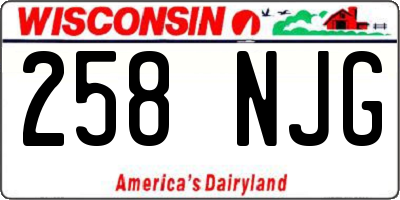 WI license plate 258NJG