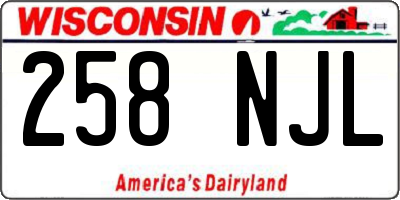 WI license plate 258NJL