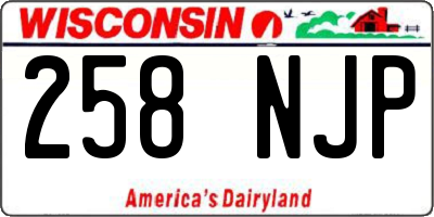 WI license plate 258NJP