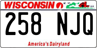 WI license plate 258NJQ