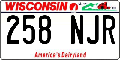 WI license plate 258NJR