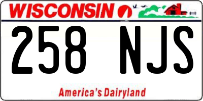 WI license plate 258NJS