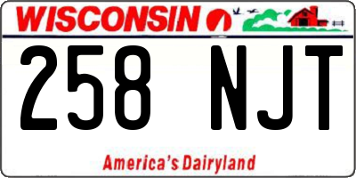 WI license plate 258NJT