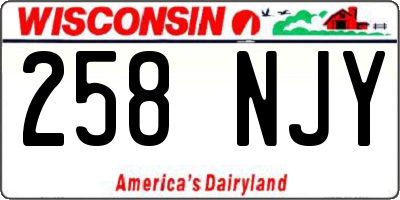 WI license plate 258NJY