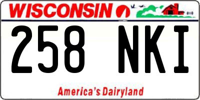 WI license plate 258NKI