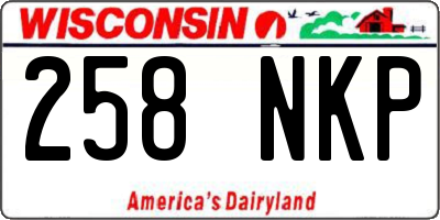 WI license plate 258NKP