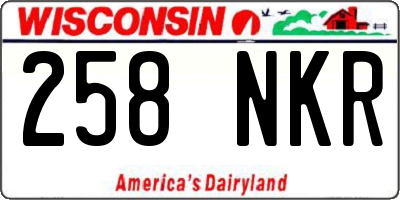 WI license plate 258NKR