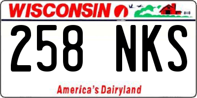 WI license plate 258NKS