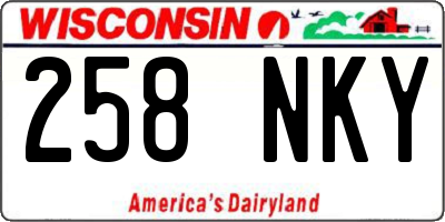 WI license plate 258NKY
