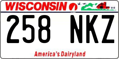 WI license plate 258NKZ