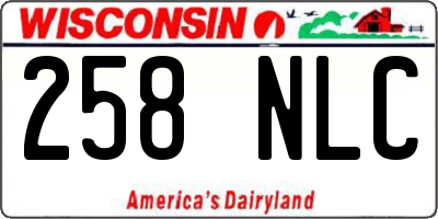 WI license plate 258NLC