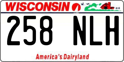 WI license plate 258NLH