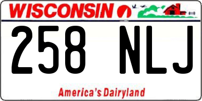 WI license plate 258NLJ