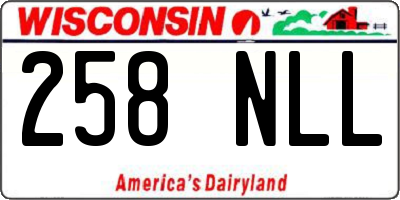 WI license plate 258NLL