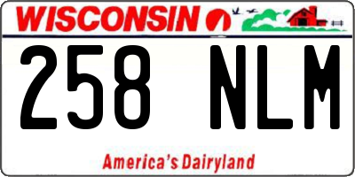 WI license plate 258NLM