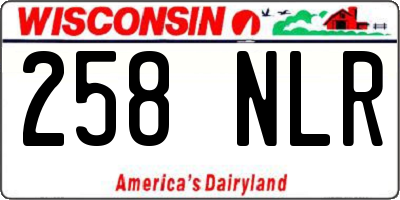 WI license plate 258NLR
