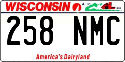 WI license plate 258NMC
