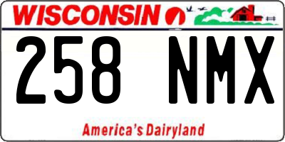 WI license plate 258NMX
